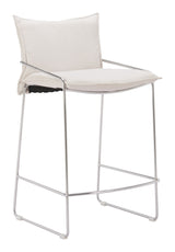 Pola White Counter Stool by Zuomod at Eve Furniture