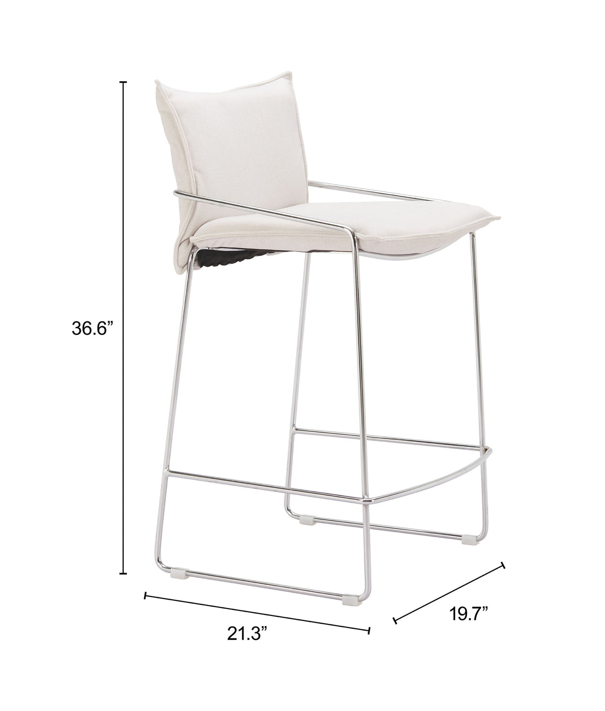 Pola White Counter Stool by Zuomod at Eve Furniture