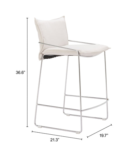 Pola White Counter Stool by Zuomod at Eve Furniture