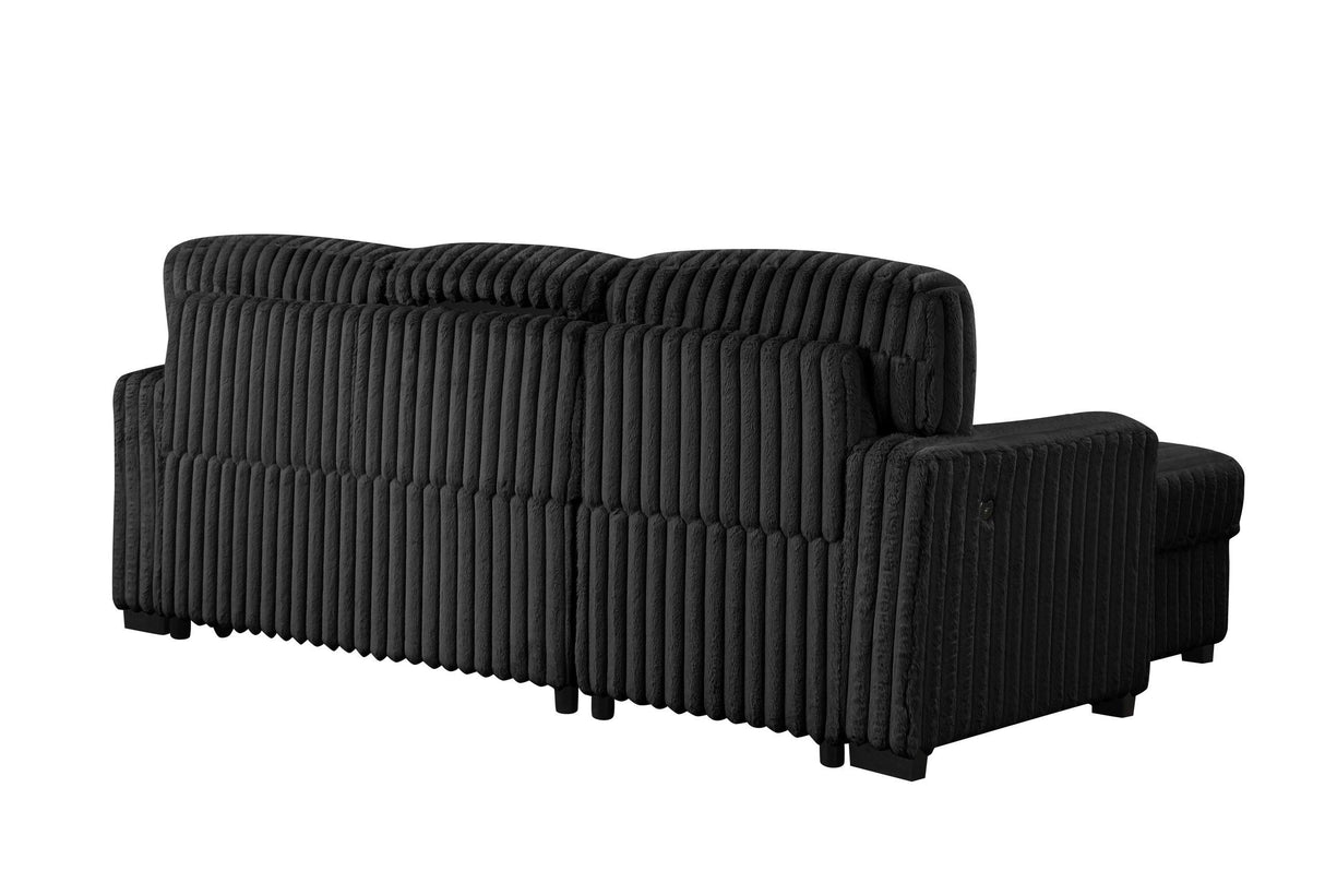 Poland Black Reversible Sectional With Pull-Out Bed by Happy Homes at Eve Furniture
