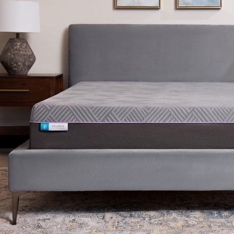 Polaris Coolysnc Gray Full Mattress by Malouf at Eve Furniture