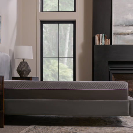 Polaris Coolysnc Gray Queen Mattress by Malouf at Eve Furniture