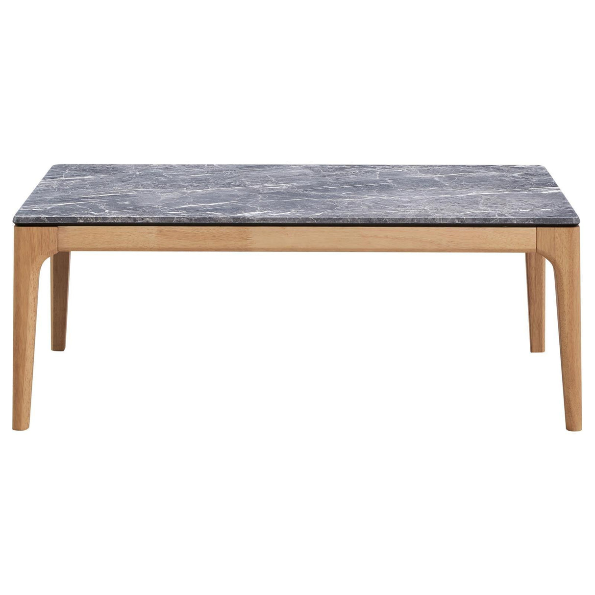 Polaris Rectangular Coffee Table with Marble-like Top Teramo and Light Oak by Coaster at Eve Furniture