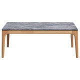 Polaris Rectangular Coffee Table with Marble-like Top Teramo and Light Oak by Coaster at Eve Furniture