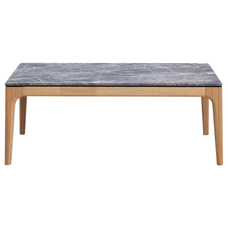 Polaris Rectangular Coffee Table with Marble-like Top Teramo and Light Oak by Coaster at Eve Furniture