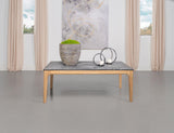 Polaris Rectangular Coffee Table with Marble-like Top Teramo and Light Oak by Coaster at Eve Furniture