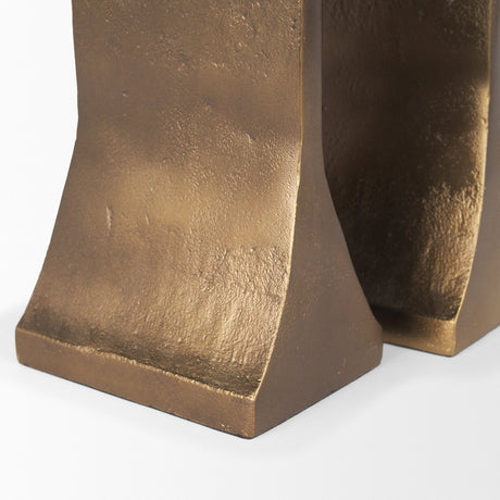 Polli Antiqued Gold w/ Matte Black Metal Taper Candleholders (Set of 2) by Mercana at Eve Furniture