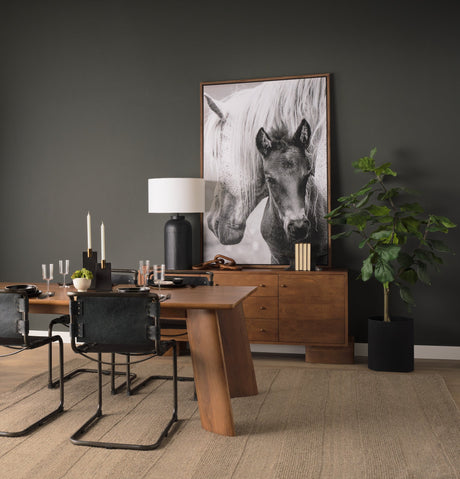 Polli Matte Black w/ Brushed Gold Metal Taper Candleholders (Set of 2) by Mercana at Eve Furniture