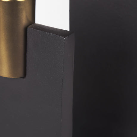 Polli Matte Black w/ Brushed Gold Metal Taper Candleholders (Set of 2) by Mercana at Eve Furniture