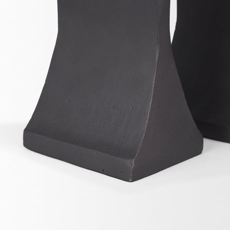 Polli Matte Black w/ Brushed Gold Metal Taper Candleholders (Set of 2) by Mercana at Eve Furniture