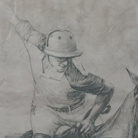 Polo Player I by Mercana Studio a Hand Embellished Textured Framed Art Print Matted under Glass by Mercana at Eve Furniture