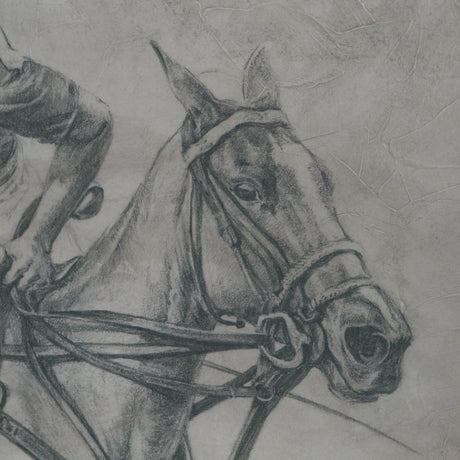 Polo Player I by Mercana Studio a Hand Embellished Textured Framed Art Print Matted under Glass by Mercana at Eve Furniture