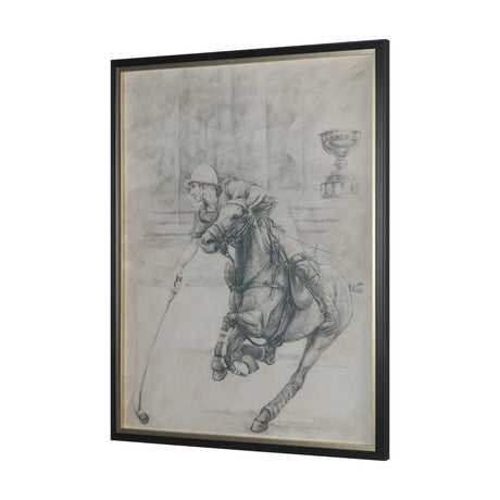 Polo Player II by Mercana Studio a Hand Embellished Textured Framed Art Print Matted under Glass by Mercana at Eve Furniture
