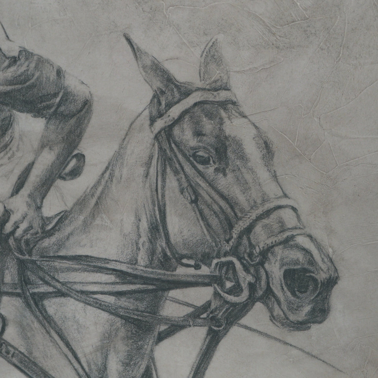 Polo Player II by Mercana Studio a Hand Embellished Textured Framed Art Print Matted under Glass by Mercana at Eve Furniture