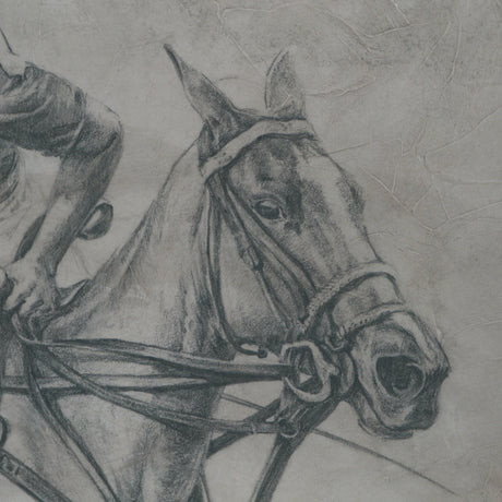 Polo Player II by Mercana Studio a Hand Embellished Textured Framed Art Print Matted under Glass by Mercana at Eve Furniture
