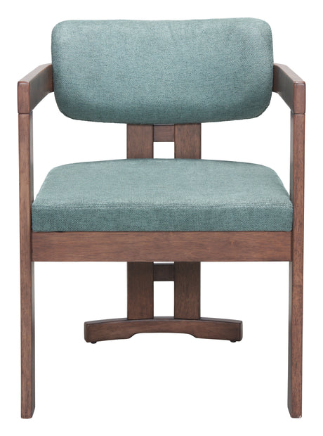 Poly Moss Gray & Walnut Dining Chair by Zuomod at Eve Furniture