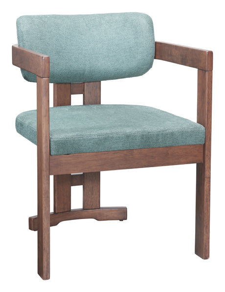 Poly Moss Gray & Walnut Dining Chair by Zuomod at Eve Furniture