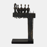polyresin 15" People On Ledge Sculpture, Bronze