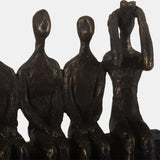 polyresin 15" People On Ledge Sculpture, Bronze