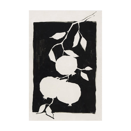 Pomegranate Branch Silhouette by Mercana Studio a Hand Embellished Textured Canvas by Mercana at Eve Furniture