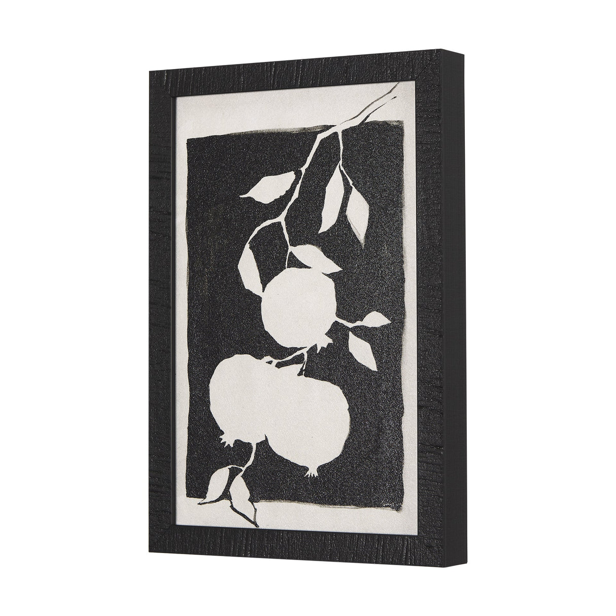 Pomegranate Branch Silhouette by Mercana Studio a Hand Embellished Textured Framed Art Print by Mercana at Eve Furniture
