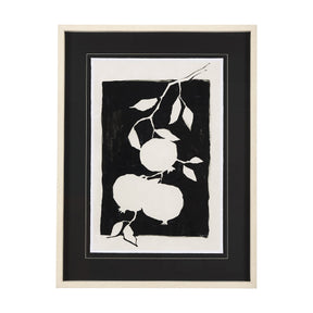 Pomegranate Branch Silhouette by Mercana Studio Hand Embellished Framed Art Print Matted under Glass by Mercana at Eve Furniture