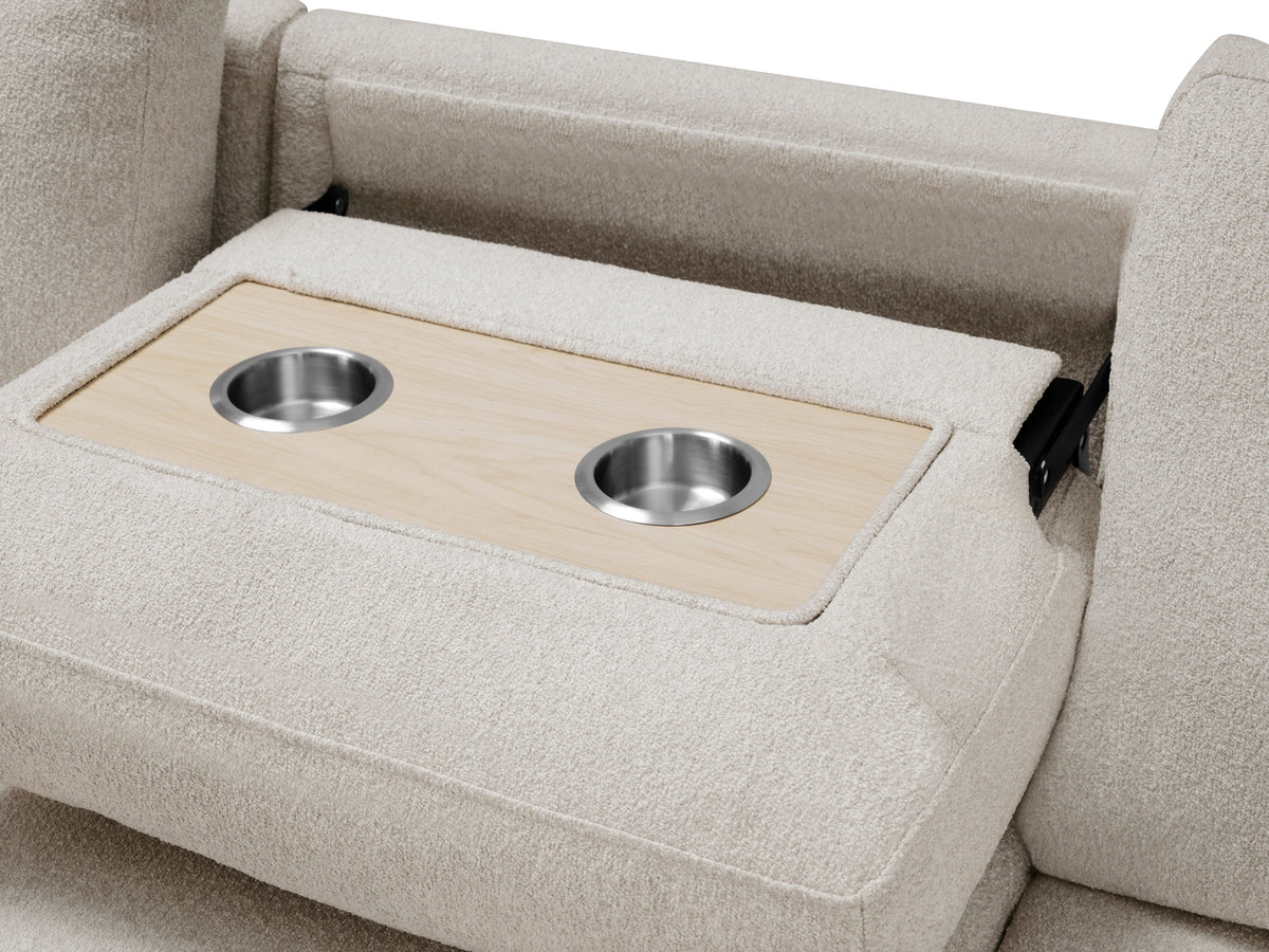 Pompano Beige 2-Piece Boucle Sectional with Left Chaise, Pull-out Bed and Hidden Storage by Homelegance at Eve Furniture