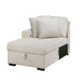 Pompano Beige 2-Piece Boucle Sectional with Left Chaise, Pull-out Bed and Hidden Storage by Homelegance at Eve Furniture