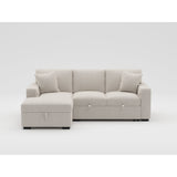 Pompano Beige 2-Piece Boucle Sectional with Left Chaise, Pull-out Bed and Hidden Storage by Homelegance at Eve Furniture