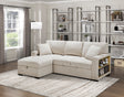 Pompano Beige 2-Piece Boucle Sectional with Left Chaise, Pull-out Bed and Hidden Storage by Homelegance at Eve Furniture