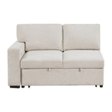 Pompano Beige 2-Piece Sectional with Right Chaise, Pull-out Bed and Hidden Storage, Charging Ports by Homelegance at Eve Furniture