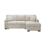 Pompano Beige 2-Piece Sectional with Right Chaise, Pull-out Bed and Hidden Storage, Charging Ports by Homelegance at Eve Furniture