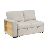 Pompano Beige 2-Piece Sectional with Right Chaise, Pull-out Bed and Hidden Storage, Charging Ports by Homelegance at Eve Furniture