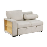 Pompano Beige 2-Piece Sectional with Right Chaise, Pull-out Bed and Hidden Storage, Charging Ports by Homelegance at Eve Furniture