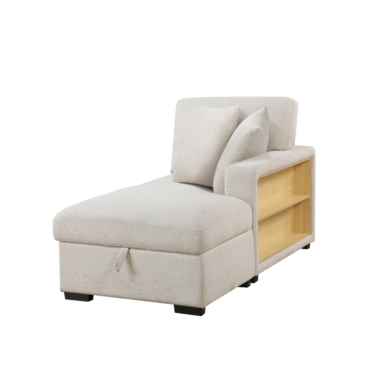 Pompano Beige 2-Piece Sectional with Right Chaise, Pull-out Bed and Hidden Storage, Charging Ports by Homelegance at Eve Furniture