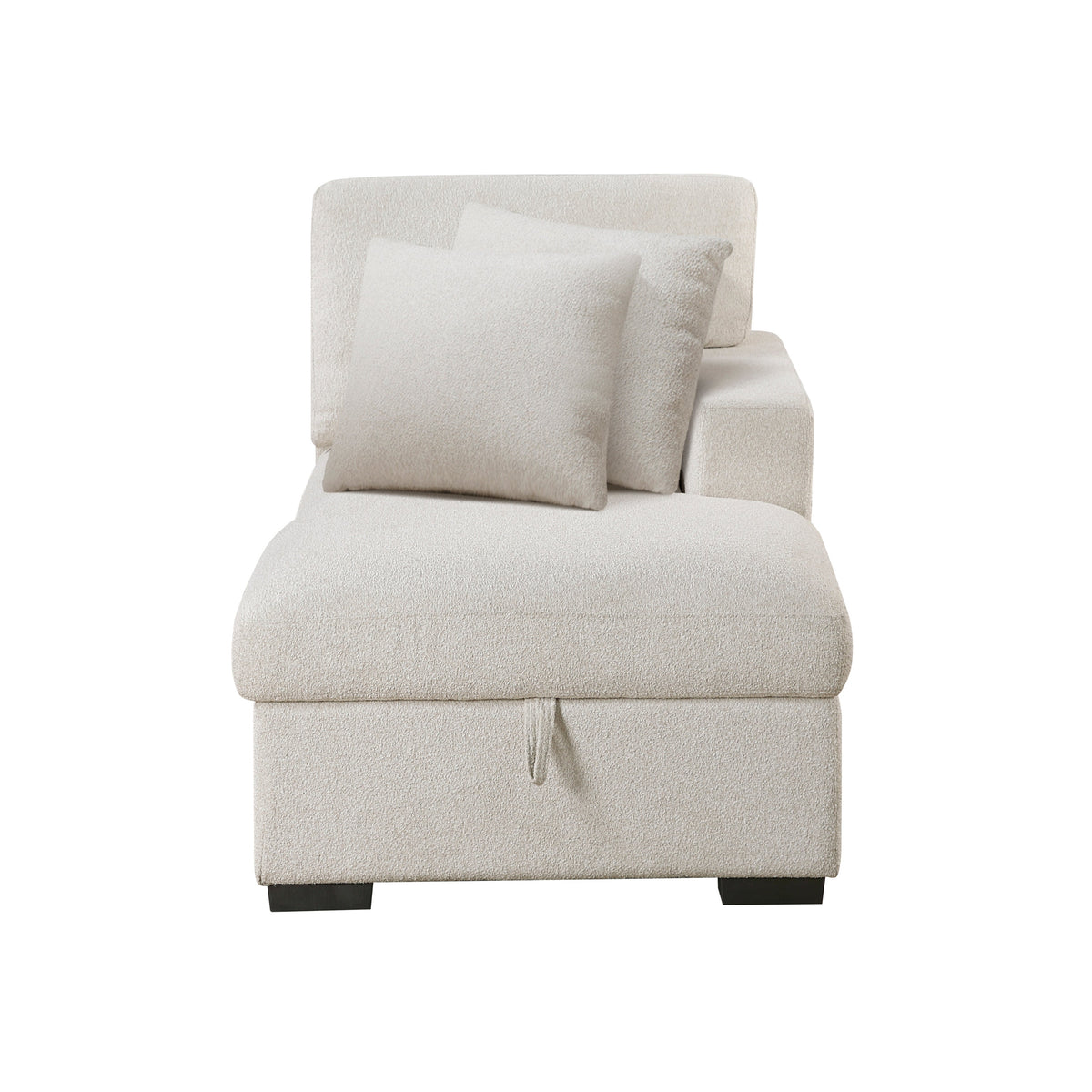 Pompano Beige 2-Piece Sectional with Right Chaise, Pull-out Bed and Hidden Storage, Charging Ports by Homelegance at Eve Furniture