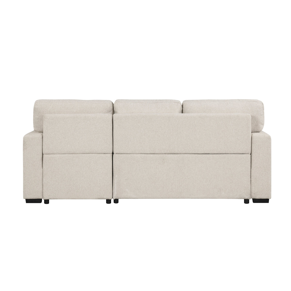 Pompano Beige 2-Piece Sectional with Right Chaise, Pull-out Bed and Hidden Storage, Charging Ports by Homelegance at Eve Furniture