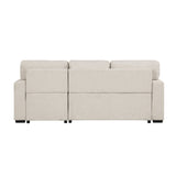 Pompano Beige 2-Piece Sectional with Right Chaise, Pull-out Bed and Hidden Storage, Charging Ports by Homelegance at Eve Furniture