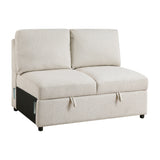 Pompano Beige 3-Piece Sectional with Left Chaise, Pull-out Bed and Hidden Storages, Charging Ports by Homelegance at Eve Furniture