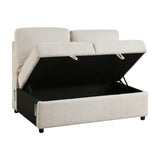 Pompano Beige 3-Piece Sectional with Left Chaise, Pull-out Bed and Hidden Storages, Charging Ports by Homelegance at Eve Furniture