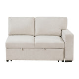Pompano Beige 3-Piece Sectional with Left Chaise, Pull-out Bed and Hidden Storages, Charging Ports by Homelegance at Eve Furniture