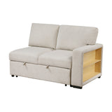 Pompano Beige 3-Piece Sectional with Left Chaise, Pull-out Bed and Hidden Storages, Charging Ports by Homelegance at Eve Furniture