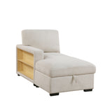 Pompano Beige 3-Piece Sectional with Left Chaise, Pull-out Bed and Hidden Storages, Charging Ports by Homelegance at Eve Furniture