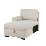Pompano Beige 3-Piece Sectional with Left Chaise, Pull-out Bed and Hidden Storages, Charging Ports by Homelegance at Eve Furniture