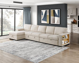 Pompano Beige 3-Piece Sectional with Left Chaise, Pull-out Bed and Hidden Storages, Charging Ports by Homelegance at Eve Furniture