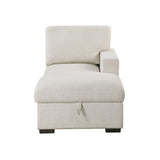 Pompano Beige 3-Piece Sectional with Right Chaise, Pull-out Bed and Hidden Storages, Charging Ports by Homelegance at Eve Furniture