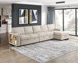 Pompano Beige 3-Piece Sectional with Right Chaise, Pull-out Bed and Hidden Storages, Charging Ports by Homelegance at Eve Furniture