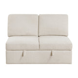 Pompano Beige 4-Piece Sectional with Left Chaise, Pull-out Bed and Hidden Storages, Charging Ports by Homelegance at Eve Furniture