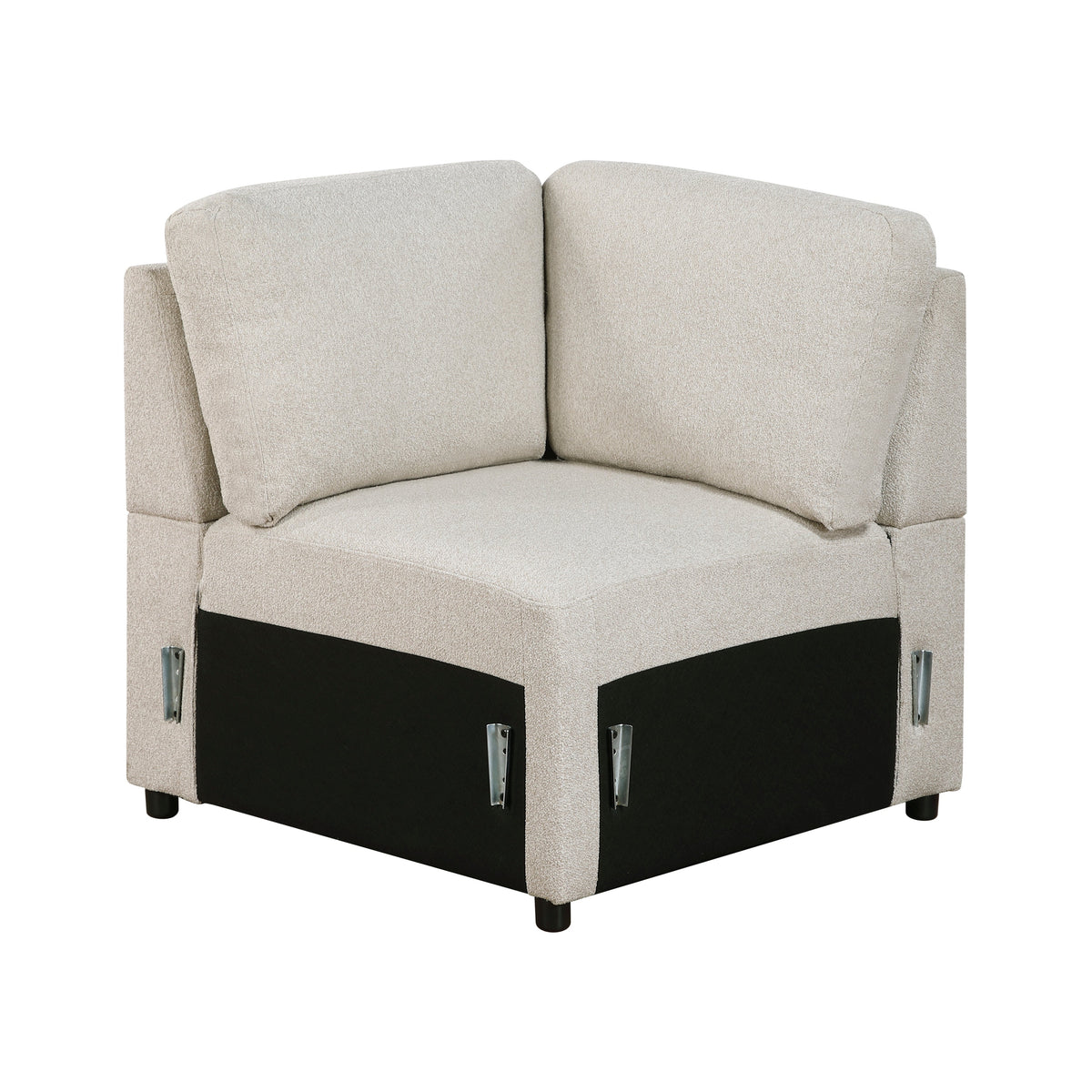 Pompano Beige 4-Piece Sectional with Left Chaise, Pull-out Bed and Hidden Storages, Charging Ports by Homelegance at Eve Furniture