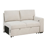 Pompano Beige 4-Piece Sectional with Left Chaise, Pull-out Bed and Hidden Storages, Charging Ports by Homelegance at Eve Furniture